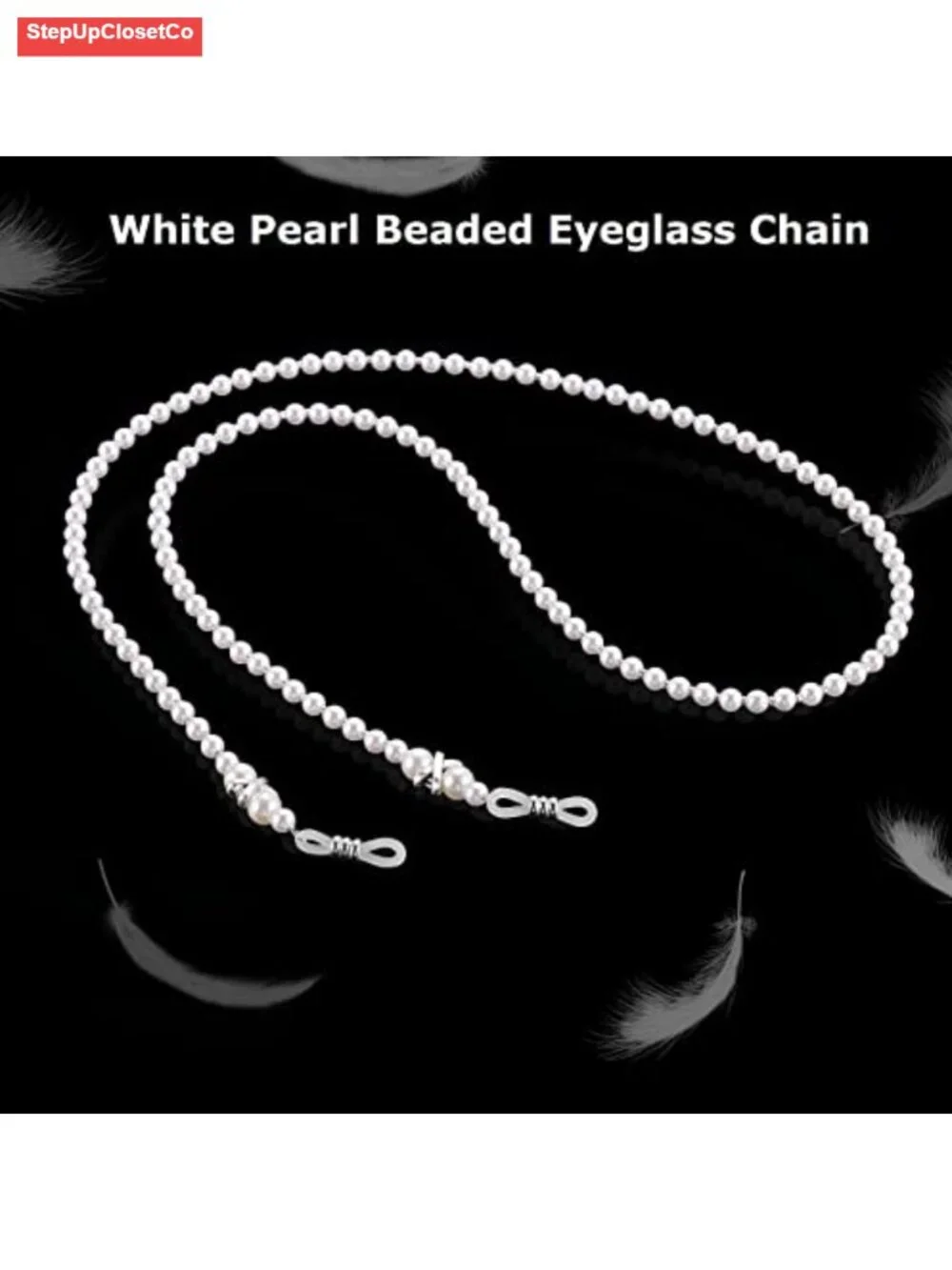 Acrylic Beaded Pearl Eyeglass Chain Sunglasses Strap 29 inch